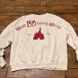 Disney World Cream Crewneck Sweater with Red Graphic